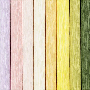 Crepe Paper, pastel colours, 8 sheets