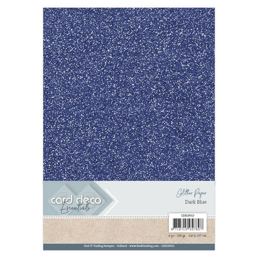 Card Deco Essentials Glitter Paper Dk Blue