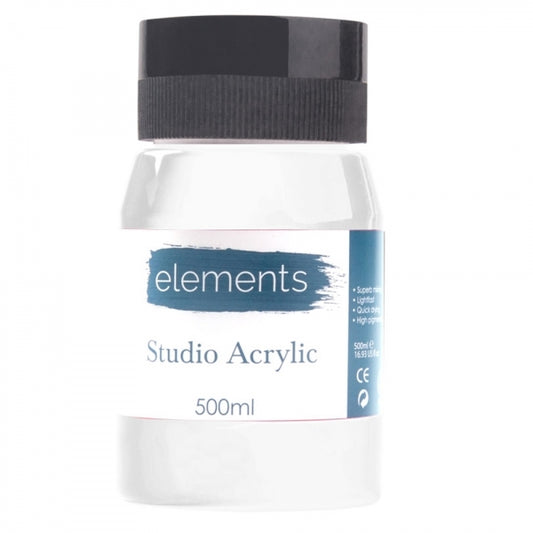 Elements 500ml Acrylic Titanium White