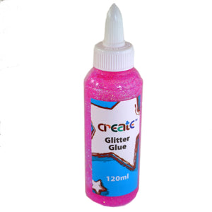 CREATE CERISE GLITTER GLUE 120ML