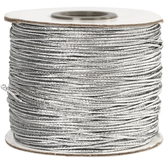 Elastic Beading Cord 100m - Silver