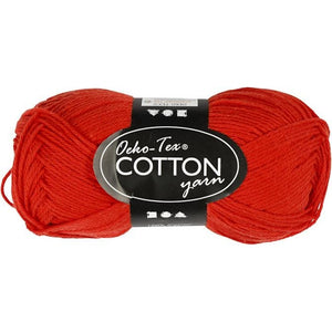 Cotton Yarn, red, no. 8/4, L: 170 m, 50 g/ 1 ball