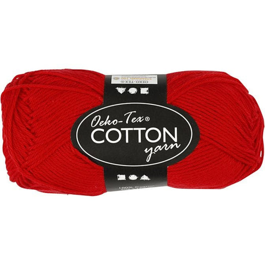 Cotton Yarn, dark red, no. 8/4, L: 170 m, 50 g/ 1