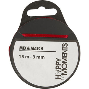 Satin Ribbon, W: 3 mm, Red 15 M, 1 Roll