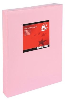 5* A3 PASTEL COPIER PAPER - LIGHT PINK