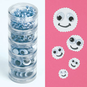 Black & White Self-Adhesive Wiggle-Eye Stack (Per