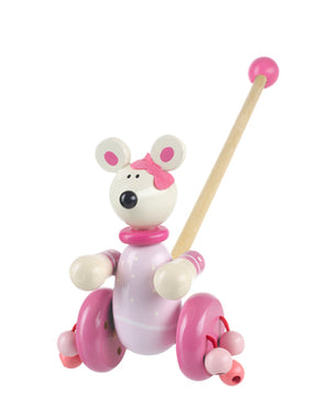 Pink Mouse Push Along
