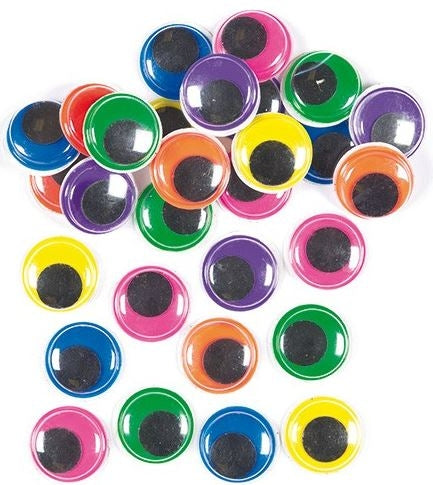 Jumbo Coloured Wiggle-Eyes (Pack of 60)