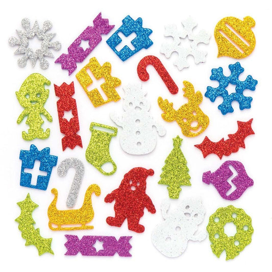 Christmas Glitter Stickers (Pack Of 100)