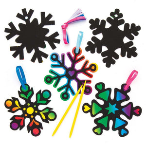 Snowflake Scratch Art Decorations (Pack of 10)