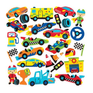 Racing Cars Foam Stickers (Pk120)