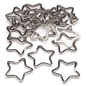 Star Shaped Split Metal Rings(Pk20)
