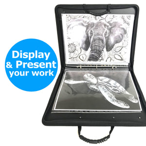 A2 Black portfolio art case combo