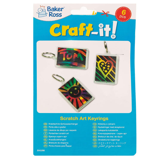 Scratch Art Keyrings (Pack of 6)