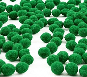 Green Pom Poms 25Mm And 40Mm (Pack Of 30)