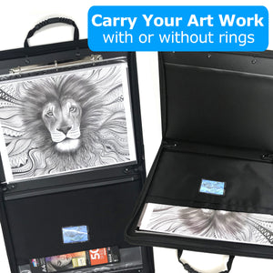 A2 Black portfolio art case combo
