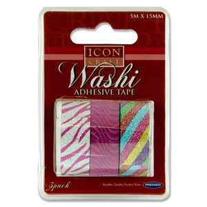 ICON CRAFT CARD 7 WASHI ADHESIVE TAPE - BRIGHT
