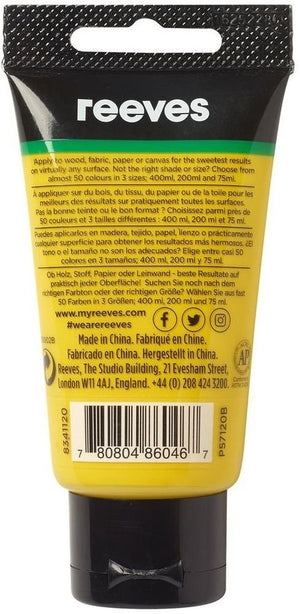 REEVES 75ML ACRYLIC-MED.YELLOW