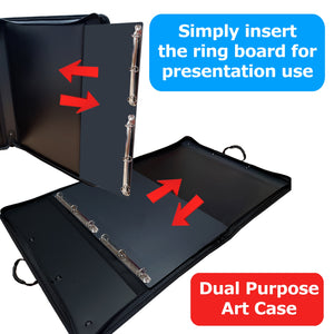 A2 Black portfolio art case combo