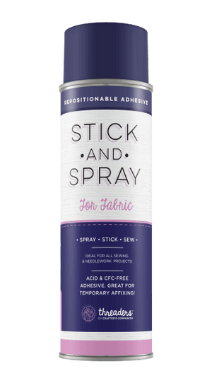 Stick & Spray for fabrics - Repositionable fabric