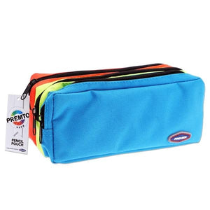 3 Pocket Zip Pencil Case - Neon