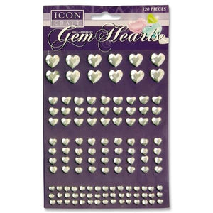 120 Self Adhesive Gem Hearts
