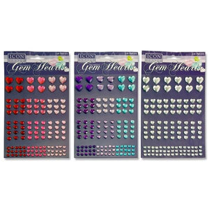 120 Self Adhesive Gem Hearts