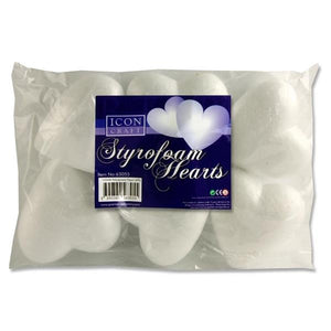 Pkt.6 Styrofoam Hearts 100Mm