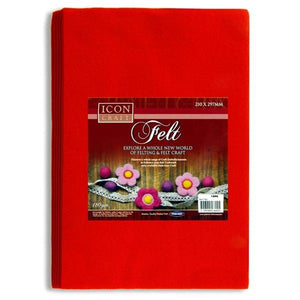 Pkt.10 A4 Felt Sheets - Red