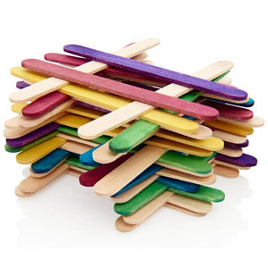 Pkt.50 Col Wooden Lollipop Sticks