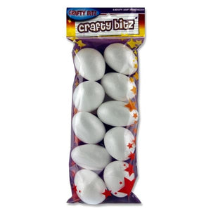 Pkt.10 Polystyrene Eggs - 7Cm