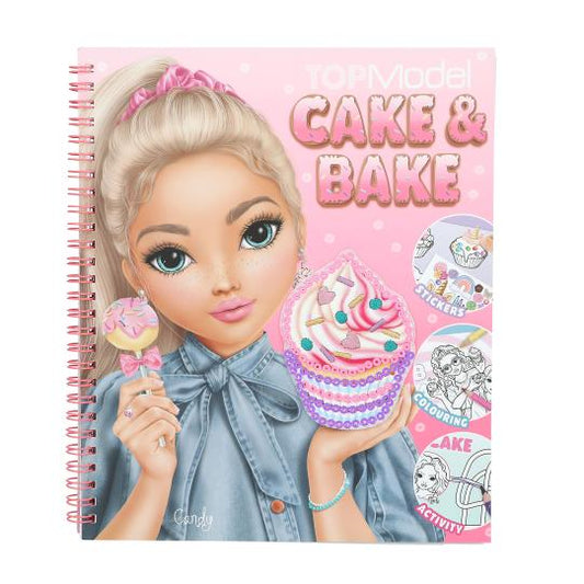 TOPModel Colouring Book With Sequins - Cake & Bake