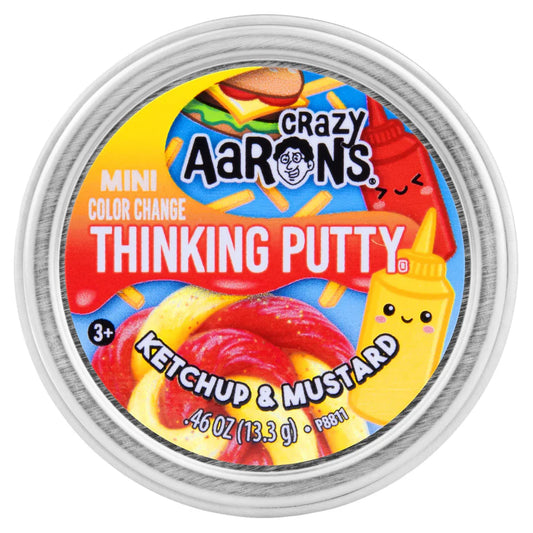 Crazy Aaron's Thinking Putty Mini Tin - Ketchup & Mustard
