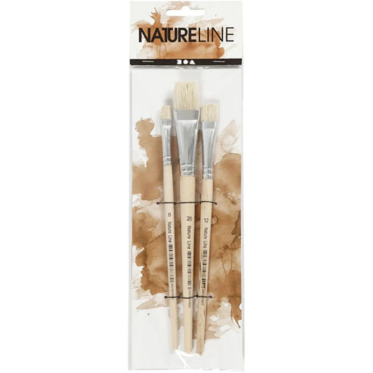 Nature Line Brushes, size 8-12-20, 3 pcs