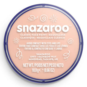 Snazaroo face paint container with pink paint on a white background