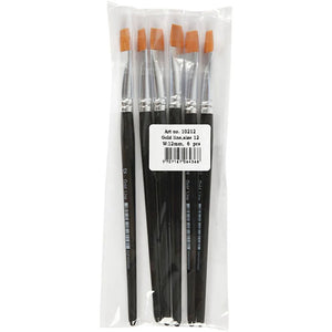 Gold Line Nylon Brushes - Round No.12 (Pack of 6)