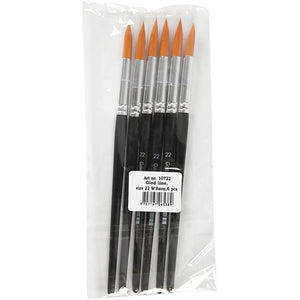 Nylon Gold Line Round Brushes - No.22 (Pack of 6)