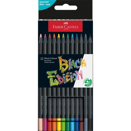 Faber Castell Colour Pencils - Black Edition (12 Pack)