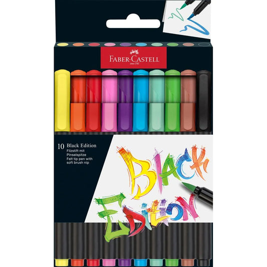 Faber Castell Brush Pen - Black Edition (Set of 10)