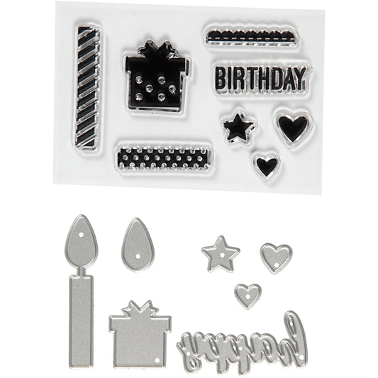 Clear stamps and cutting dies
