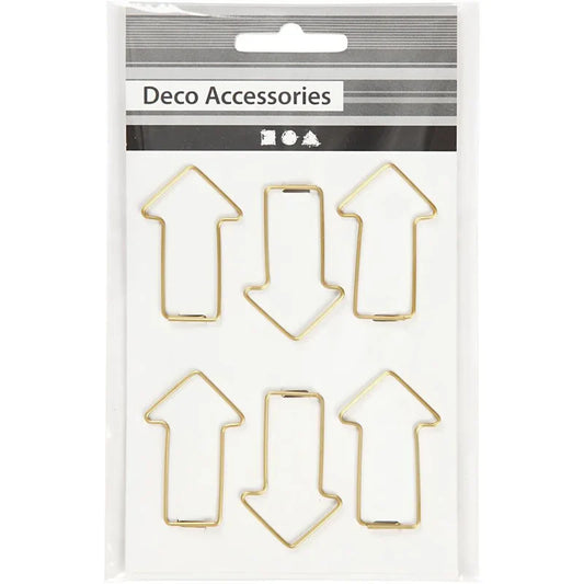 Metal Paperclips, Gold (6 Pieces)