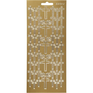 Sticker Sheet 10x23cm - Gold Crosses