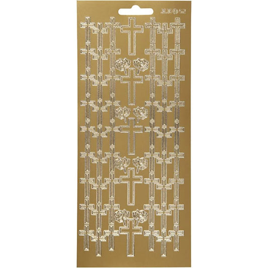 Sticker Sheet 10x23cm - Gold Crosses