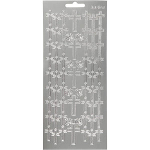 Sticker Sheet - Silver Crosses (10x23cm)