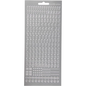 Sticker Sheet - Silver Numbers (10x23cm)