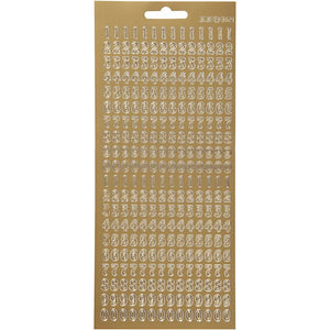 Sticker Sheets 10x23 cm - Gold Numbers