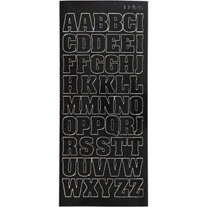 Stickers, black, big letters, capital, 10x23 cm, 1