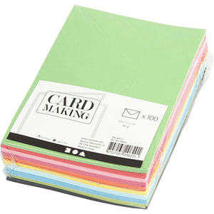 Coloured C6 Envelopes - 11.5x16 cm 80g (100 Set)