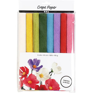 Crepe Paper 8 Rolls 25x60cm