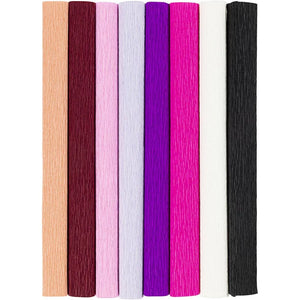 Crepe Paper 25x60cm - Purple/Pink (8 Sheets)